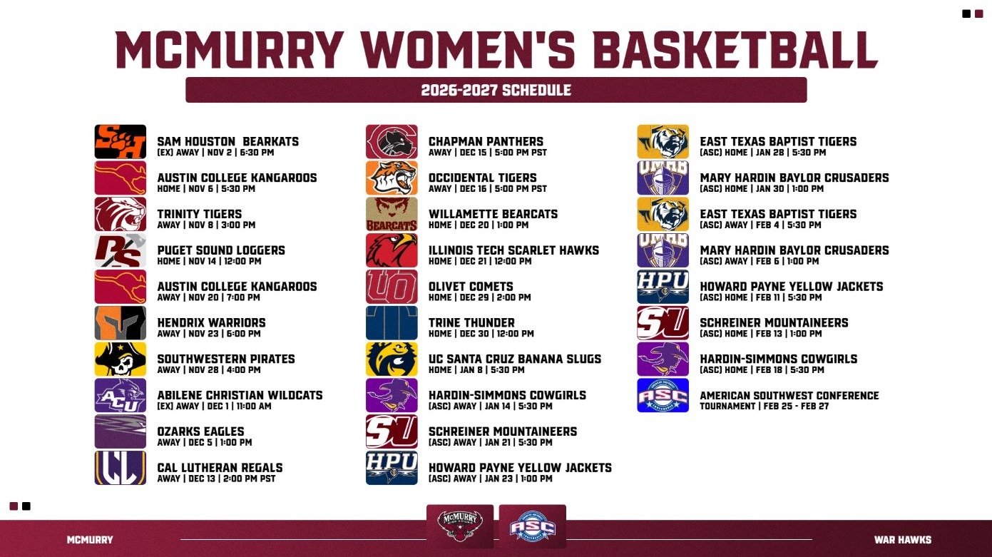 WBB schedule 2026-27
