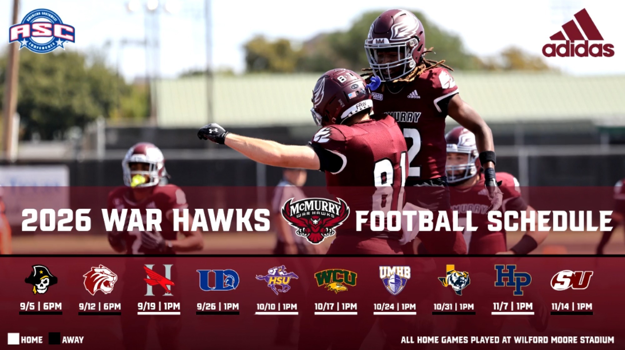 2026 FOOTBALL SCHEDULE GRAPHIC