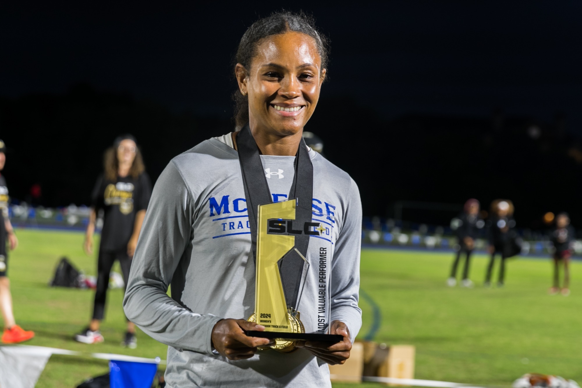 HOUSTON - MAY 11, 2024:  Southland Conference Outdoor Track and Field Championships from Wendel D. Ley Track & Holloway Field on May 11, 2024 in Houston, Texas.  (Prentice C. James/ImagoHouse for Southland Conference)