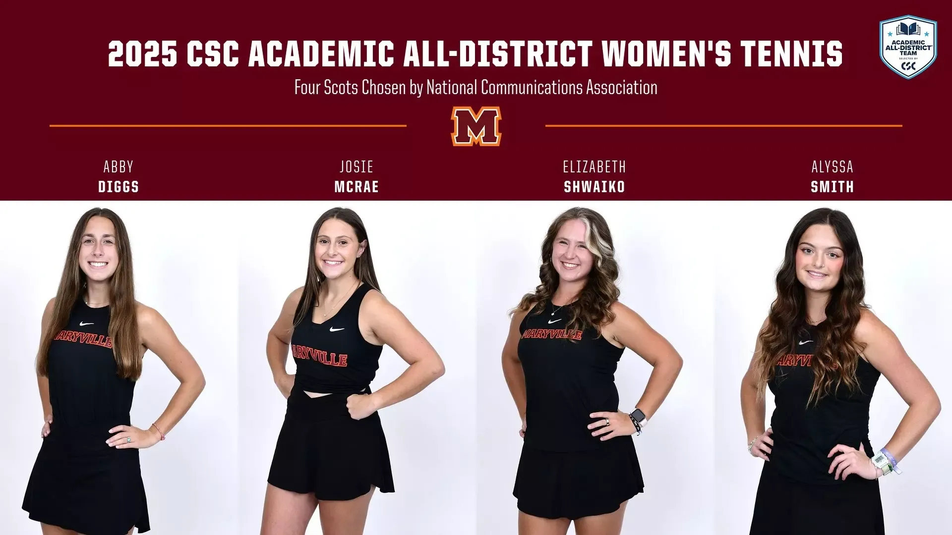 2025 CCS Women's Tennis Academic All-District