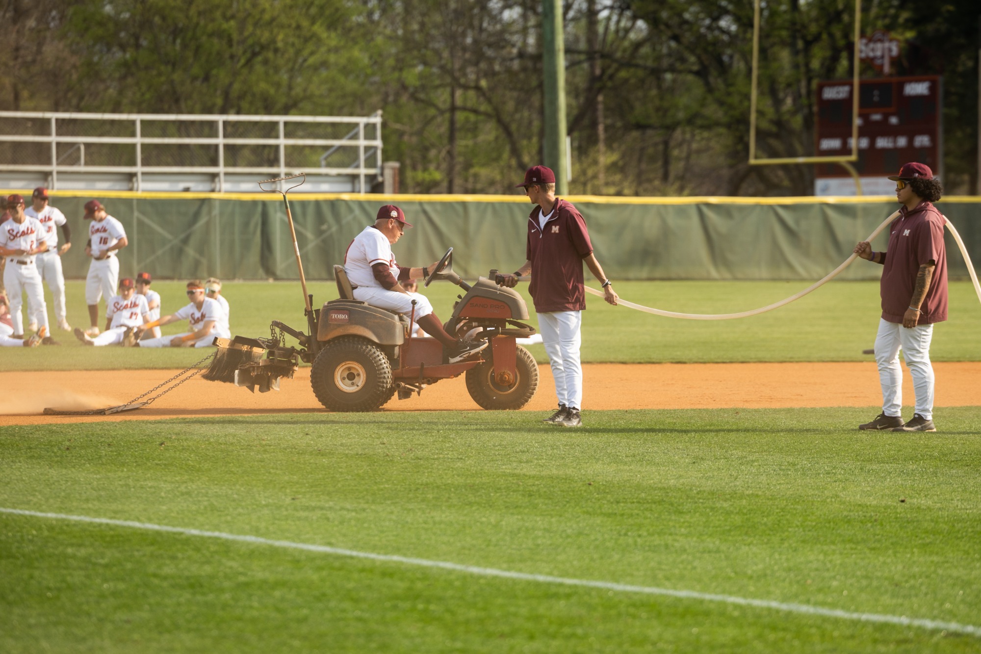 The Maryville College Baseball program was honored with a Proclamation by Tennessee Governor Bill Lee for celebrating 150 years of play during an event that also dedicated a new scoreboard by Anderson Lumber, with co-owner Landon Coleman throwing out the ceremonial first pitch before the Scots' game versus Huntingdon College, Friday, April 3, 2026. (Wes Hope/Maryville College)