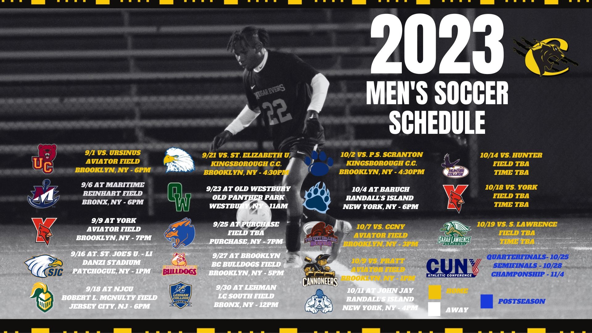 Cougars' men's soccer program announces 2023 schedule Medgar Evers