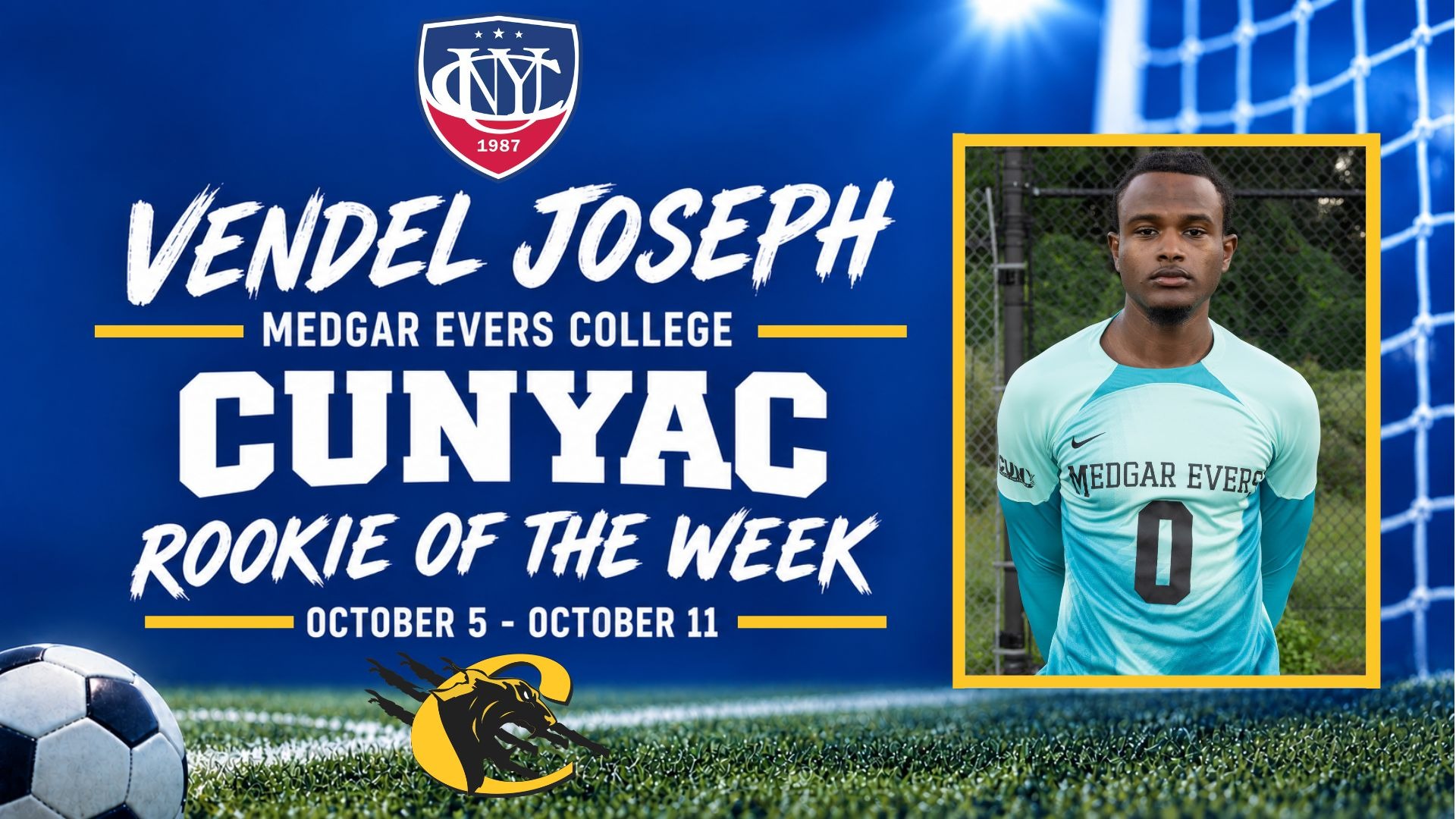 Vendel Joseph CUNYAC Rookie of the Week