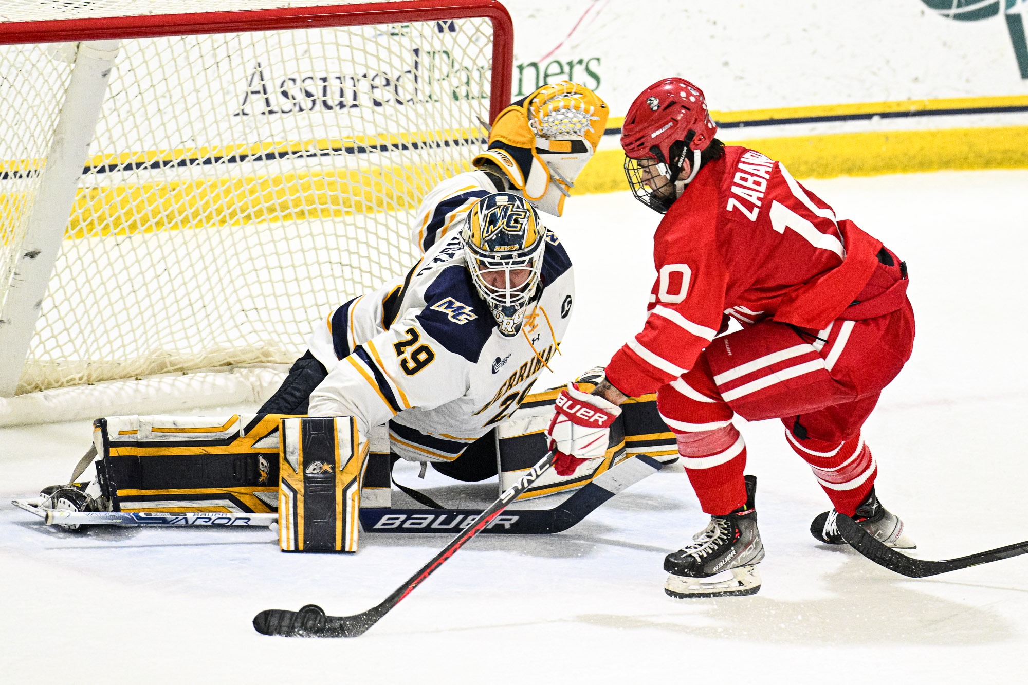 Men's Hockey Topples Over Boston University Merrimack College Athletics