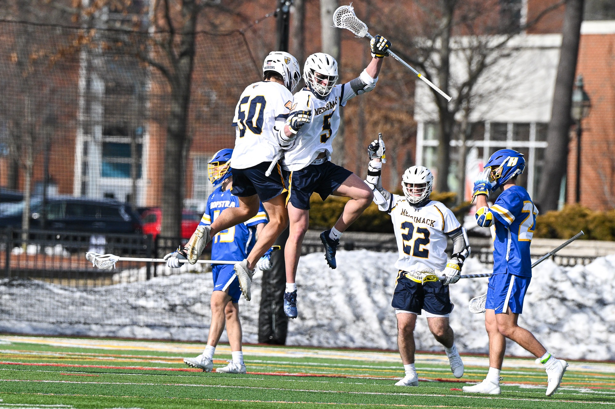 Men's Lacrosse Battles Past Hofstra in Season Opener Merrimack