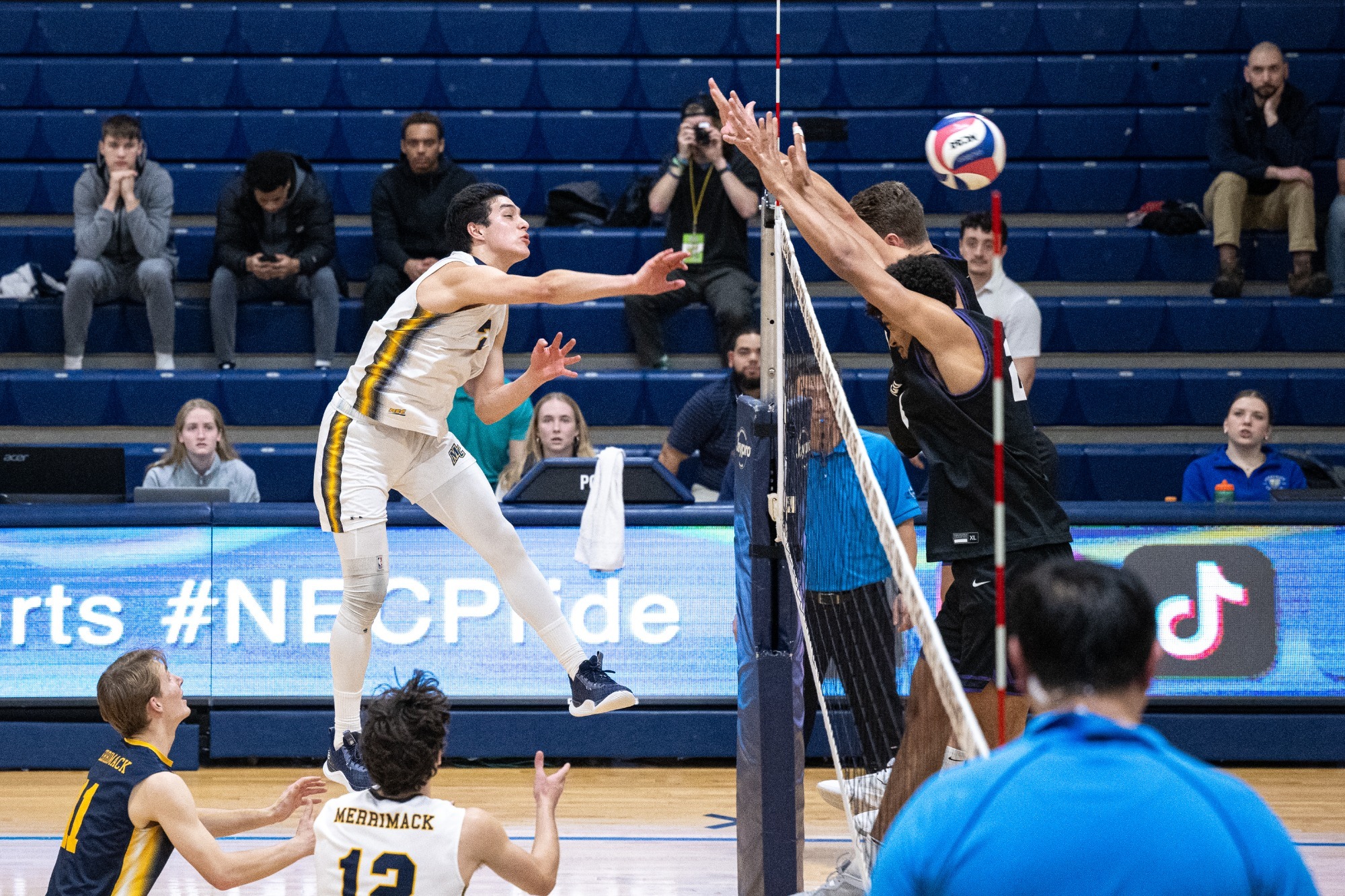 Men's Volleyball Grabs Thrilling Win Over AIC Merrimack College Athletics