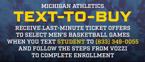Michigan Athletics Text-to-Buy for Students