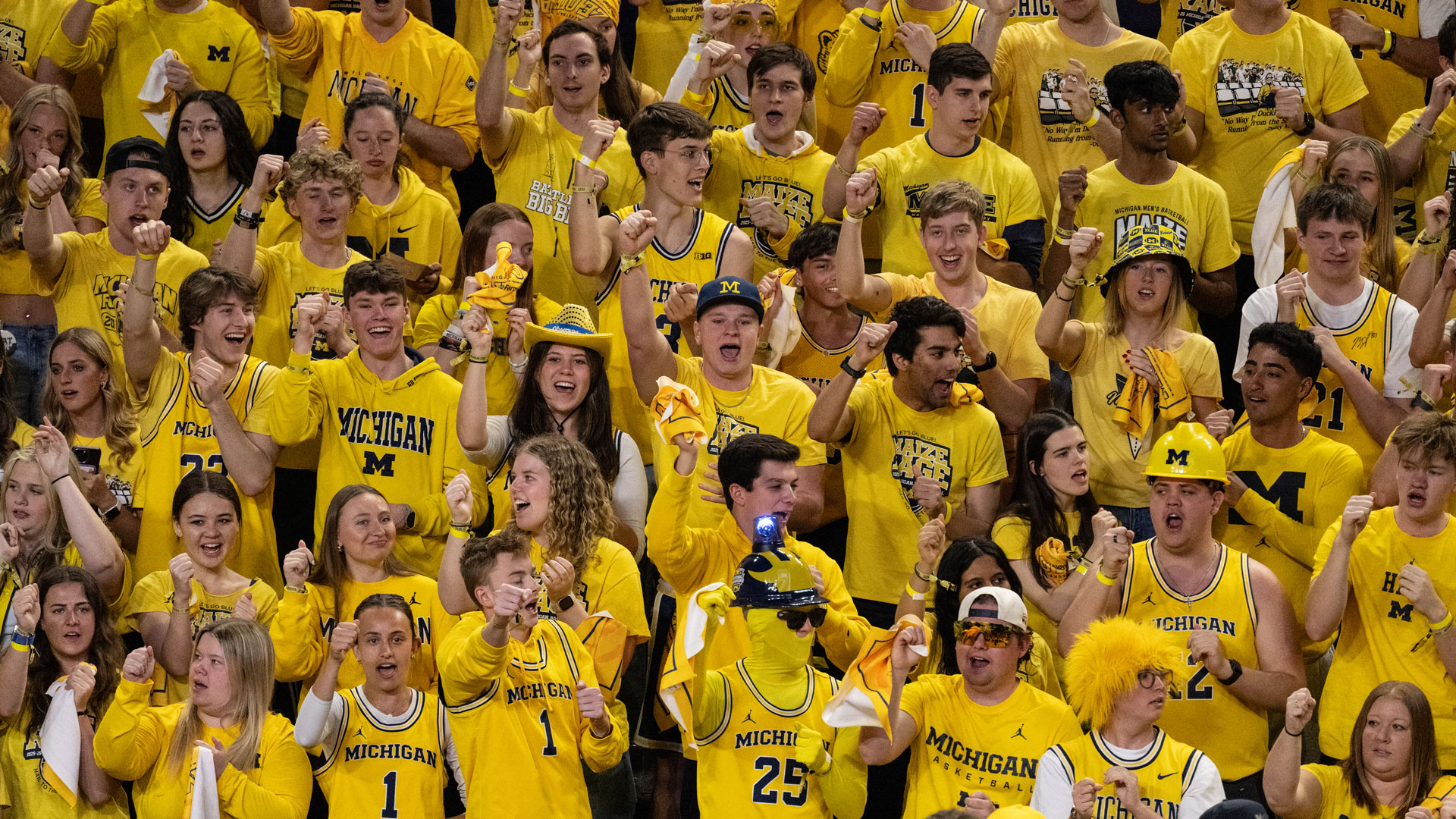 Michigan men's basketball student section at Crisler Center
