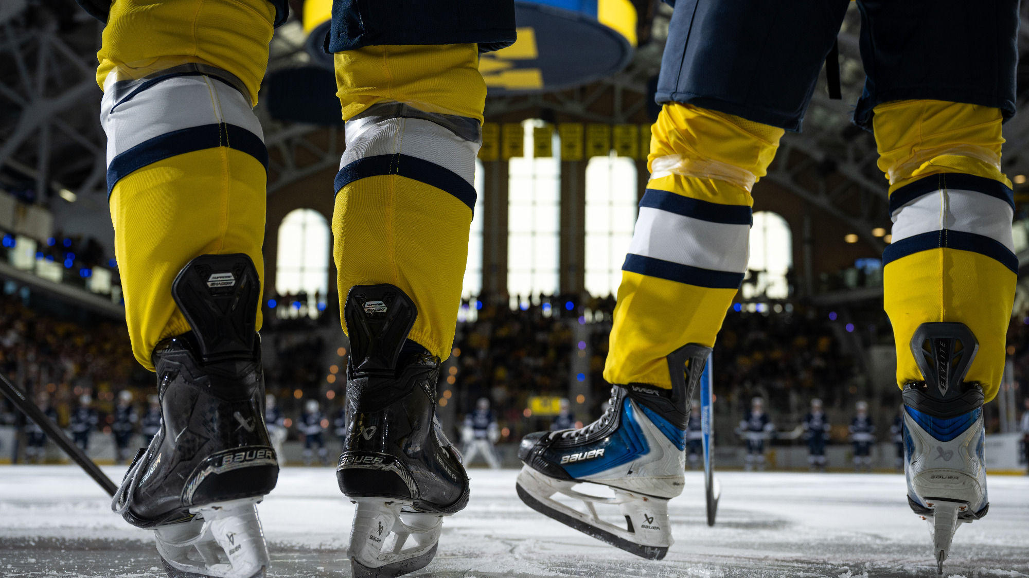Michigan ice hockey skates at Yost Ice Arena