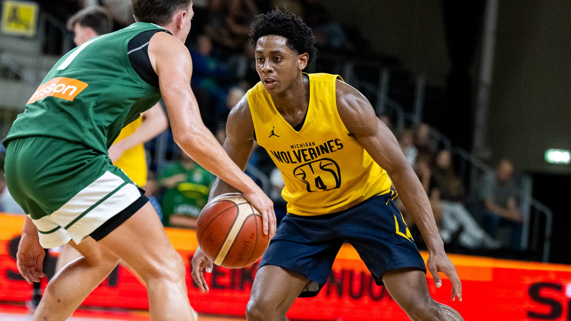 Brandon McCoy Jr. dribbling vs Lithuania National B Team, Michigan Photography