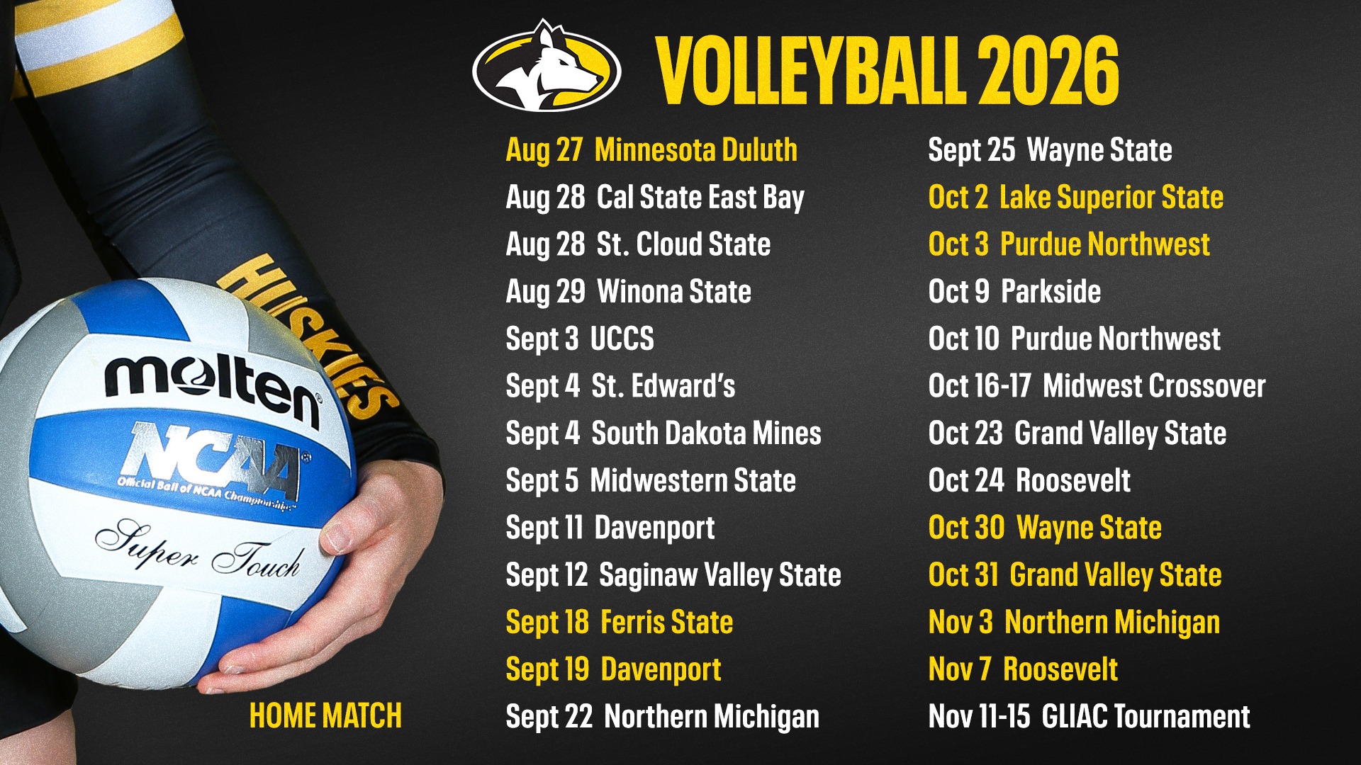 Volleyball schedule