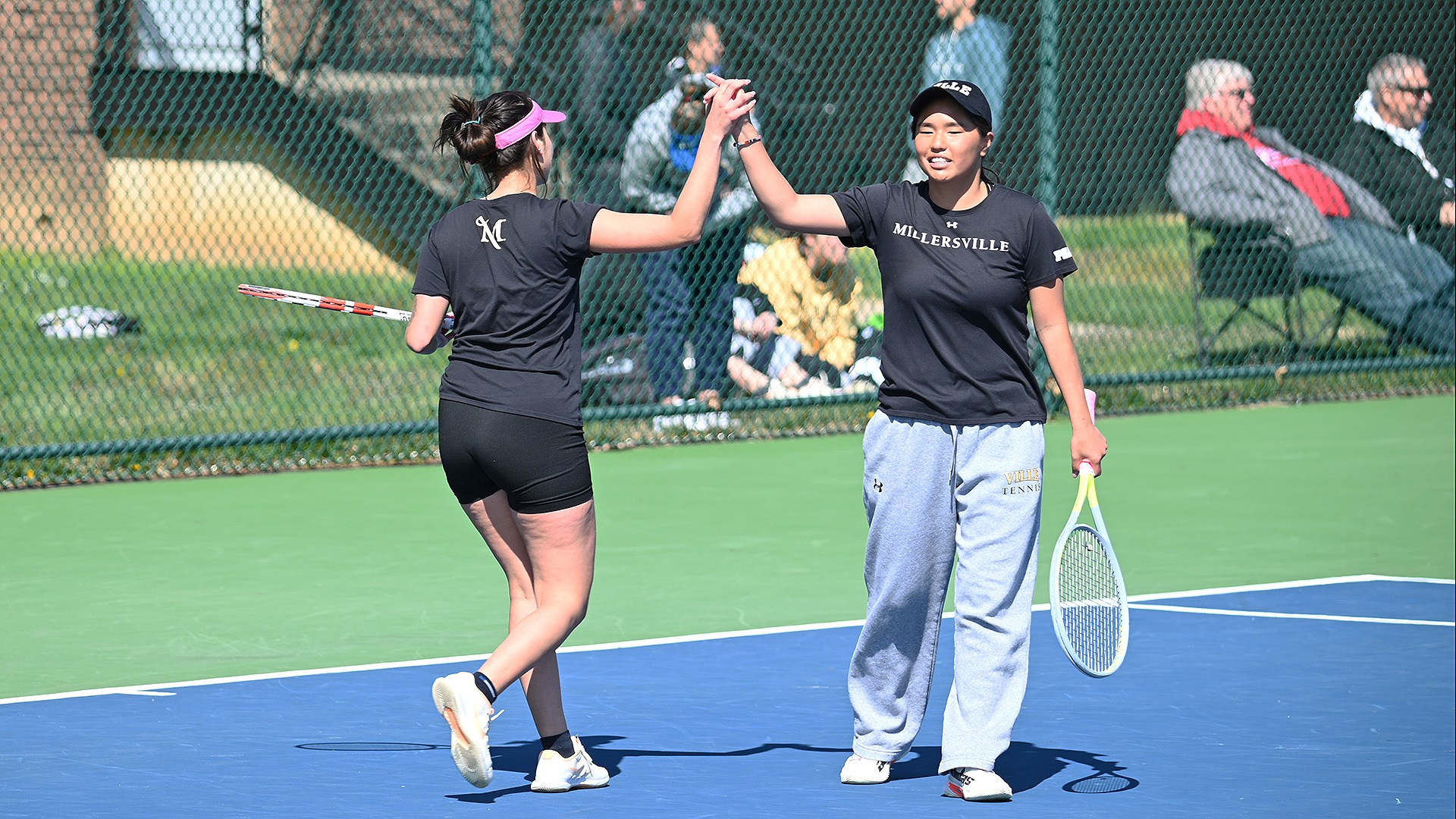 Women's tennis downs Shepherd to stay perfect in the East Millersville