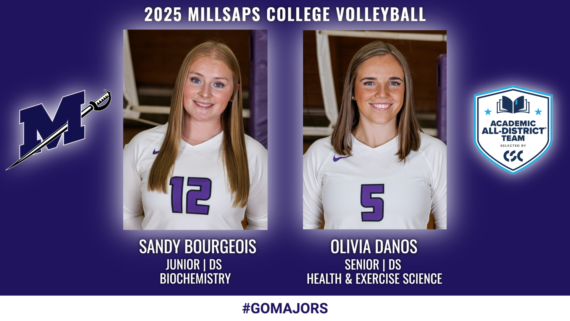 2025 CSC Academic All-District Volleyball Graphic