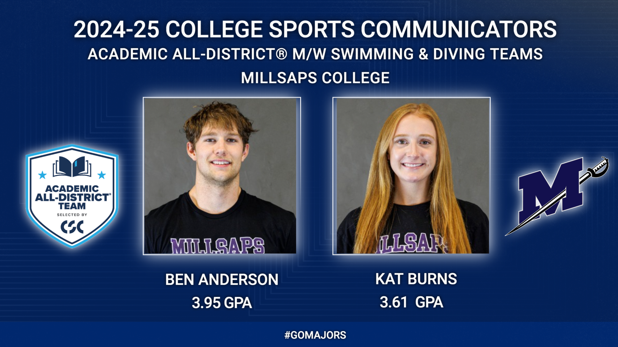 2024-25 CSC Academic All-District® Swimming Teams Graphic