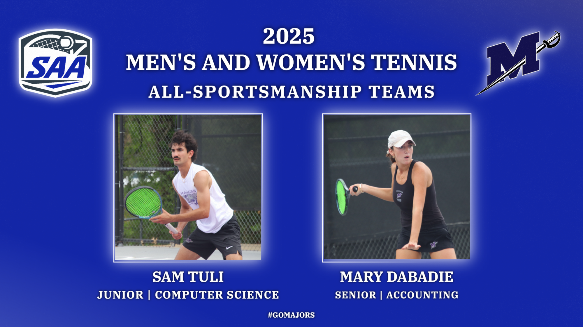 Millsaps Tennis 2025 SAA All-Sportsmanship Team Graphic