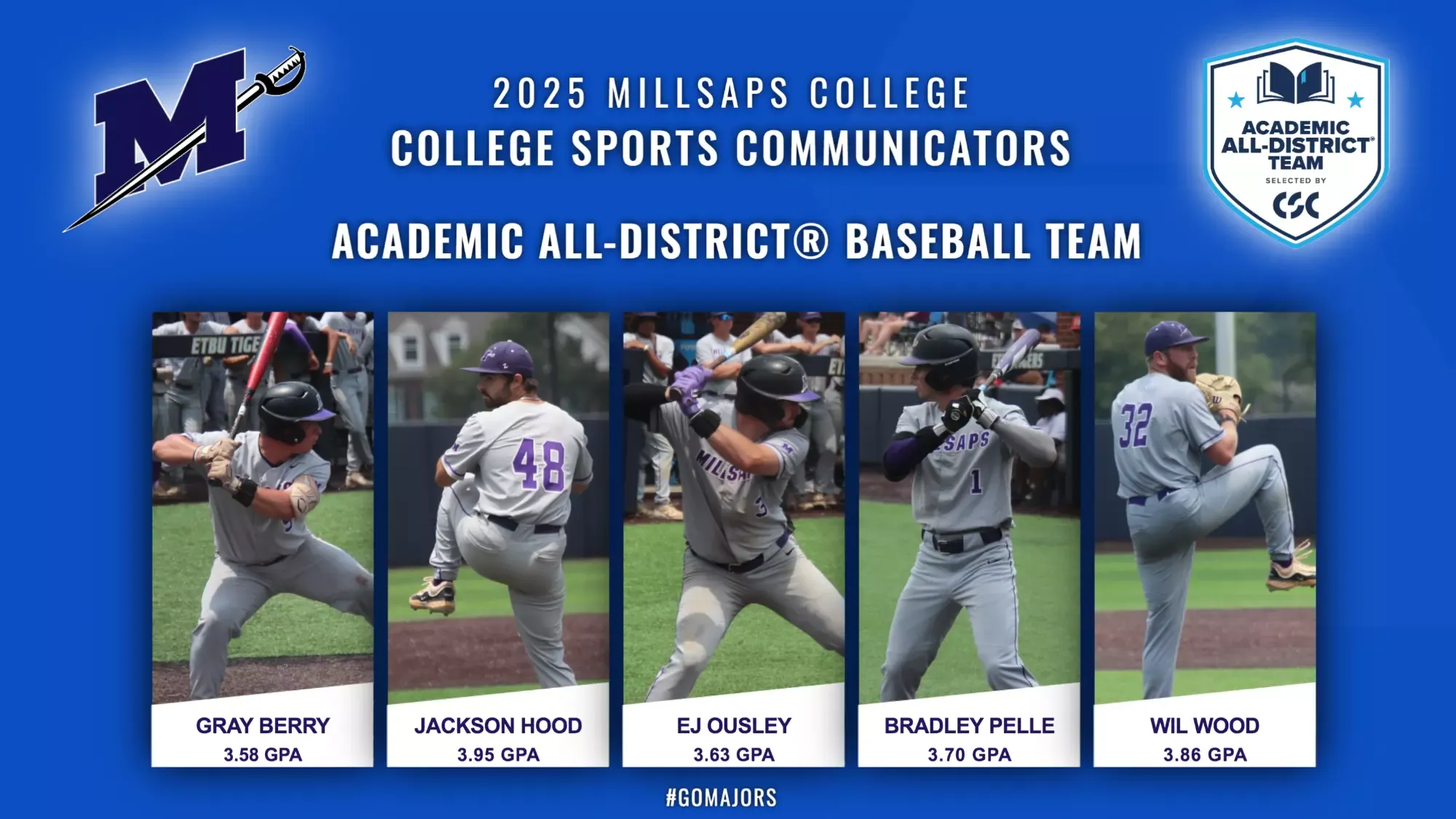 2025 CSC Academic All-District Baseball Team