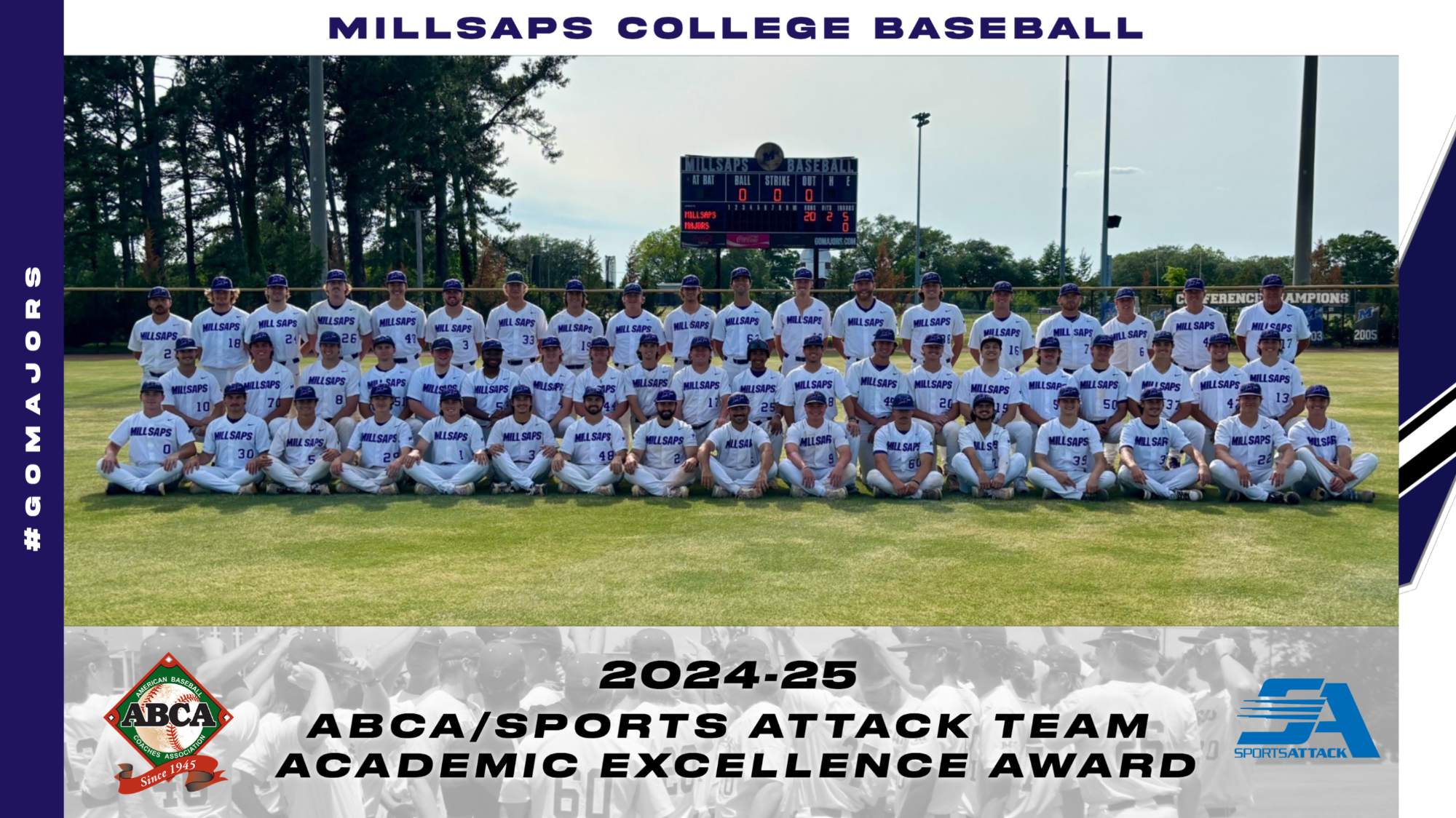 2024-25 ABCA/Sports Attack Team Academic Excellence Award Graphic