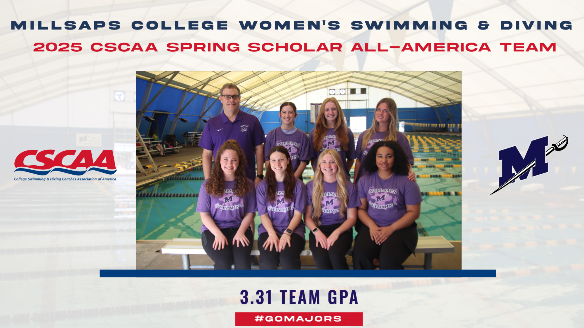 Women's Swimming and Diving 2025 CSCAA Spring Scholar All-America Team
