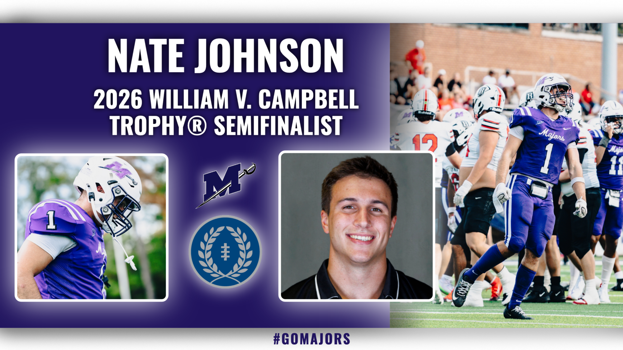 Nate Johnson 2026 William V. Campbell Trophy® Nominee Graphic