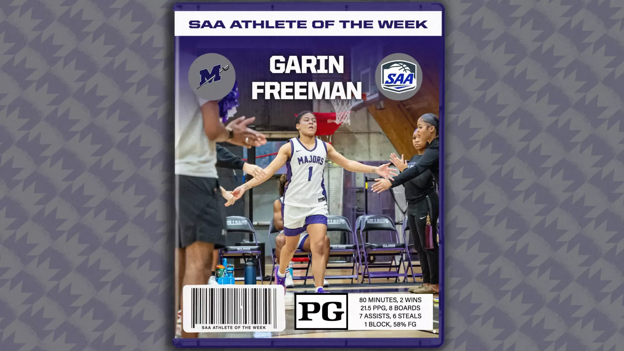 Garin Freeman SAA Athlete of the Week Graphic 2-9-26