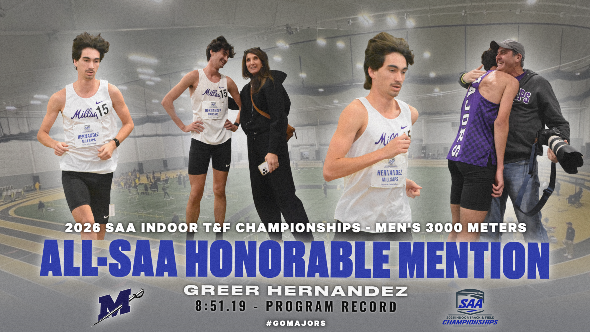 Greer Hernandez All-SAA Honorable Mention SAA Indoor Track and Field Graphic 2-28-26