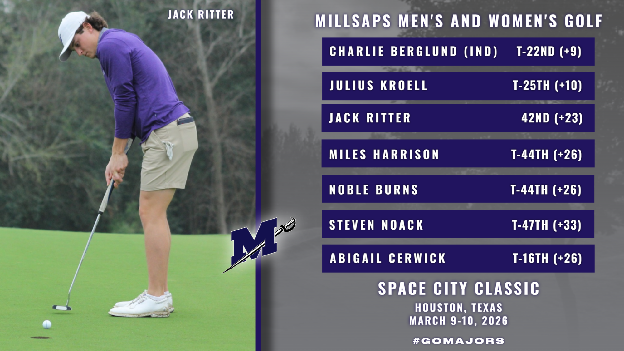 Men's and Women's Golf Graphic at Space City Classic - 3-10-26