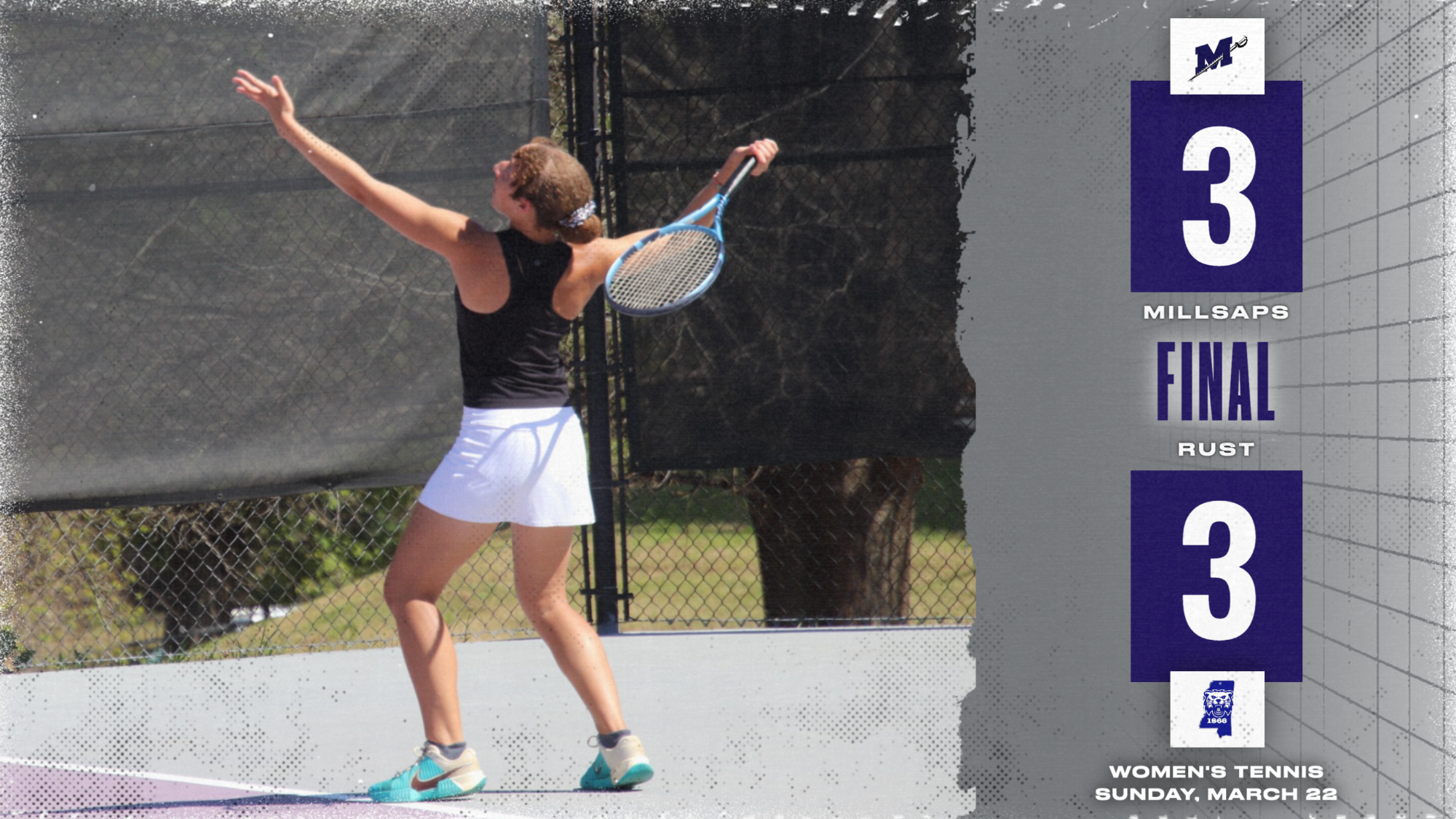 Women's Tennis vs Rust Graphic 3-23-26