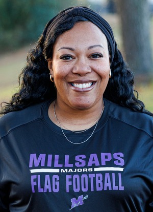 20260120: Millsaps Woman’s Flag Football Head Coach Felicia Ellis headshots at Millsaps College in Jackson, MS. Photos by Sloane Bush
