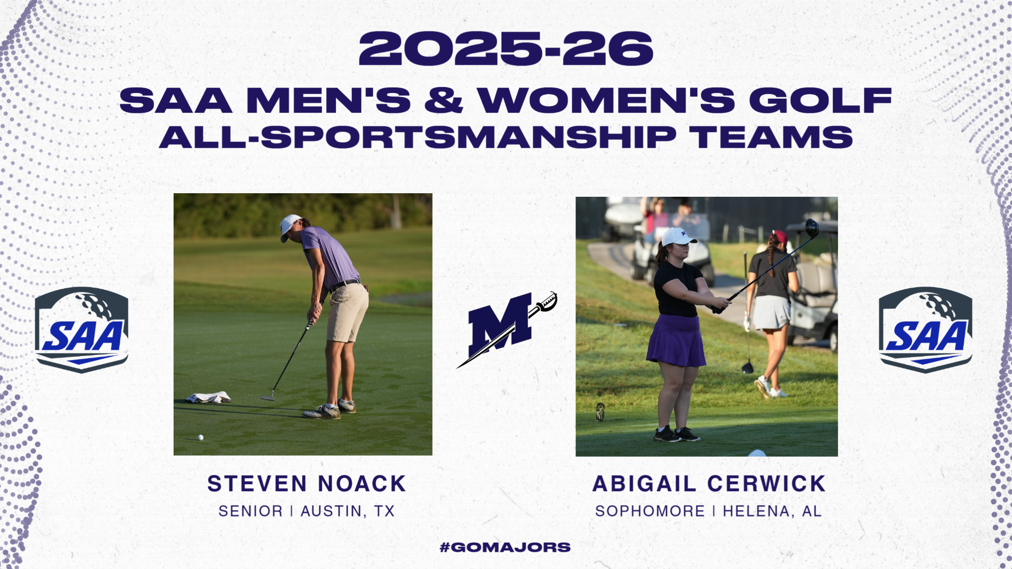 2025-26 SAA Men's & Women's Golf All-Sportmanship Team