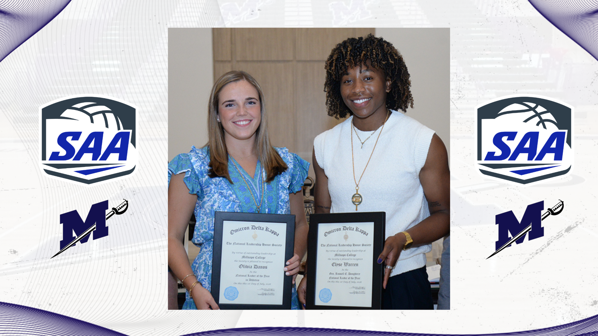 Olivia Danos_Elyse Warren 2026 National ODK Leadership Honors Graphic