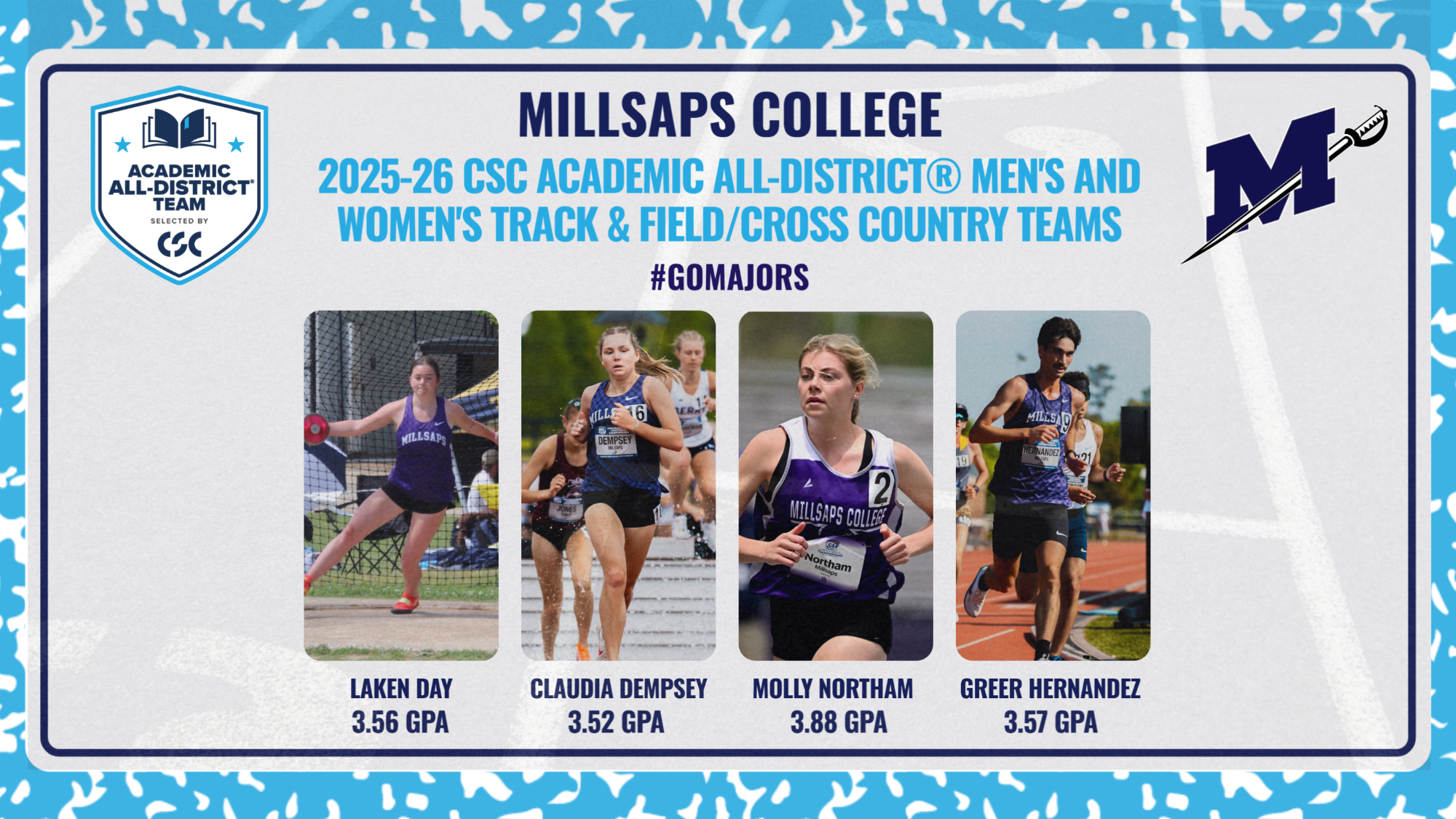 2025-26 CSC Academic All-District® Men's and Women's Track and Field/Cross Country Teams