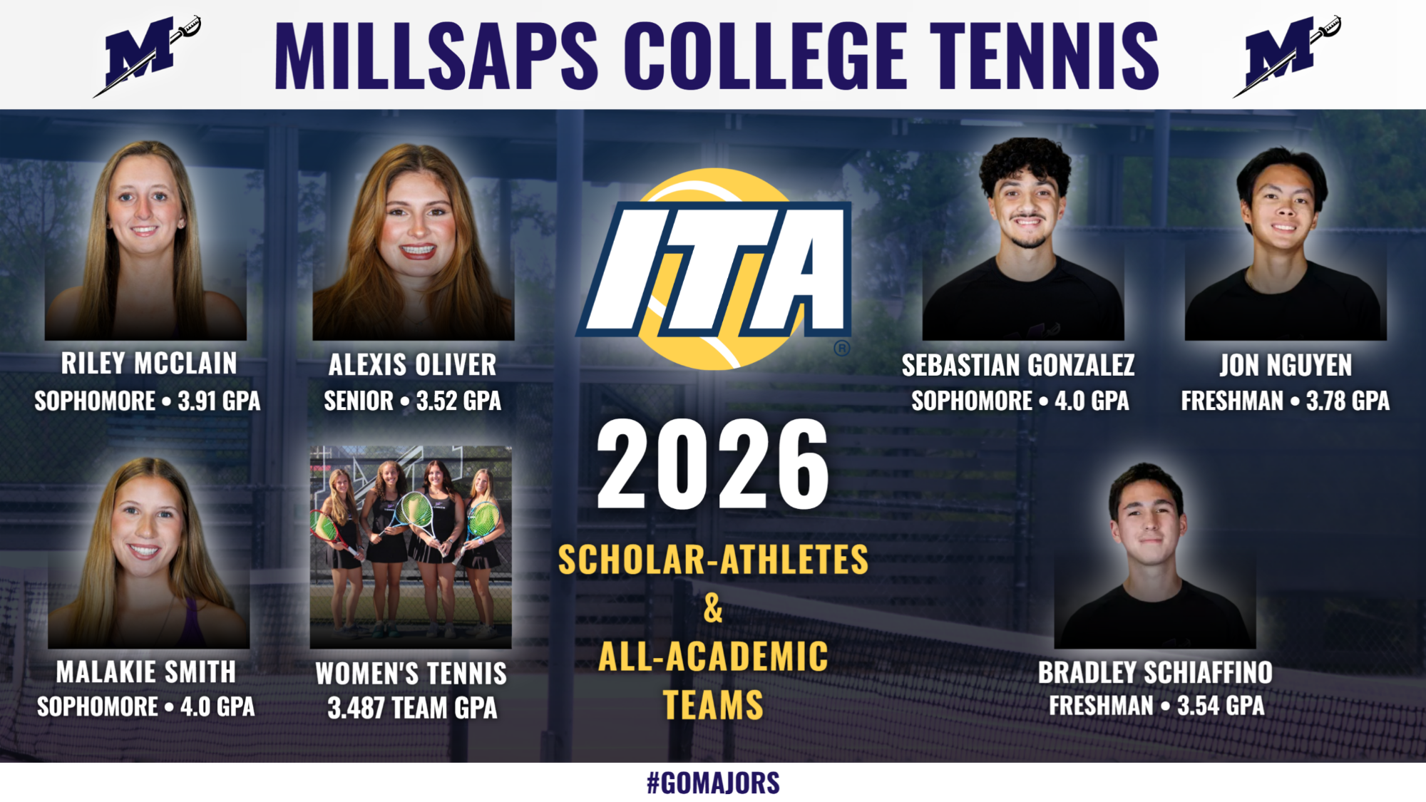 2026 ITA SCHOLAR-ATHLETES & ALL-ACADEMIC TEAMS GRAPHIC