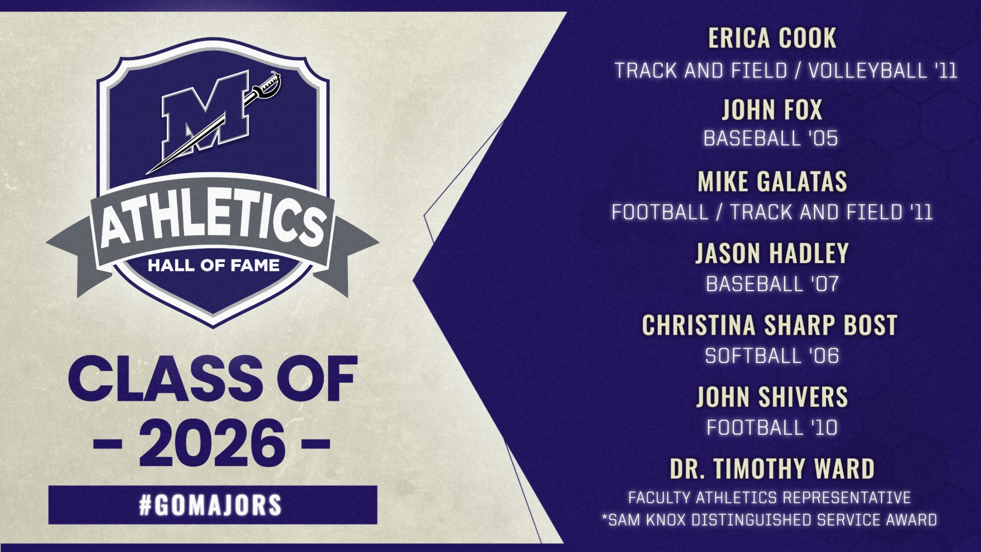 Millsaps Athletics 2026 Hall of Fame Graphic