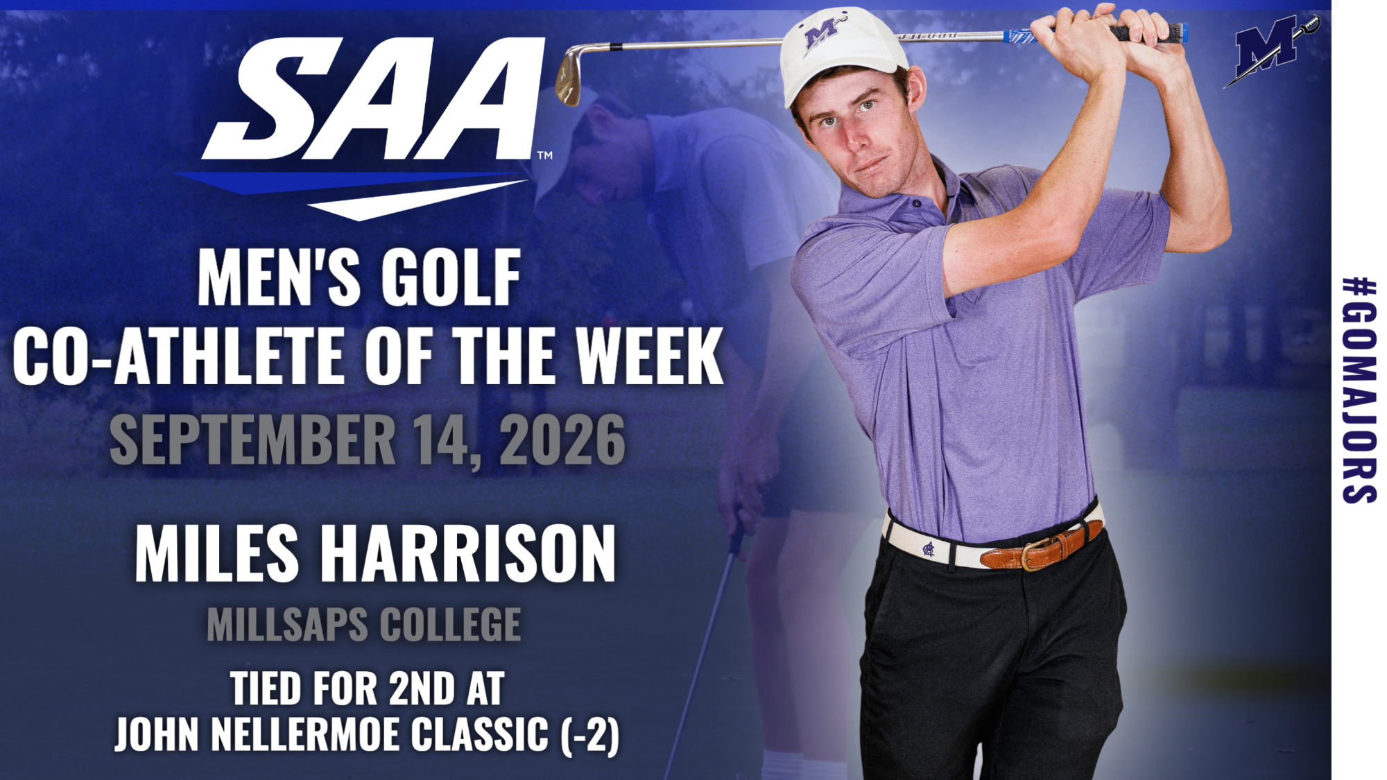 Miles Harrison SAA Co-Athlete of the Week 9-16-26