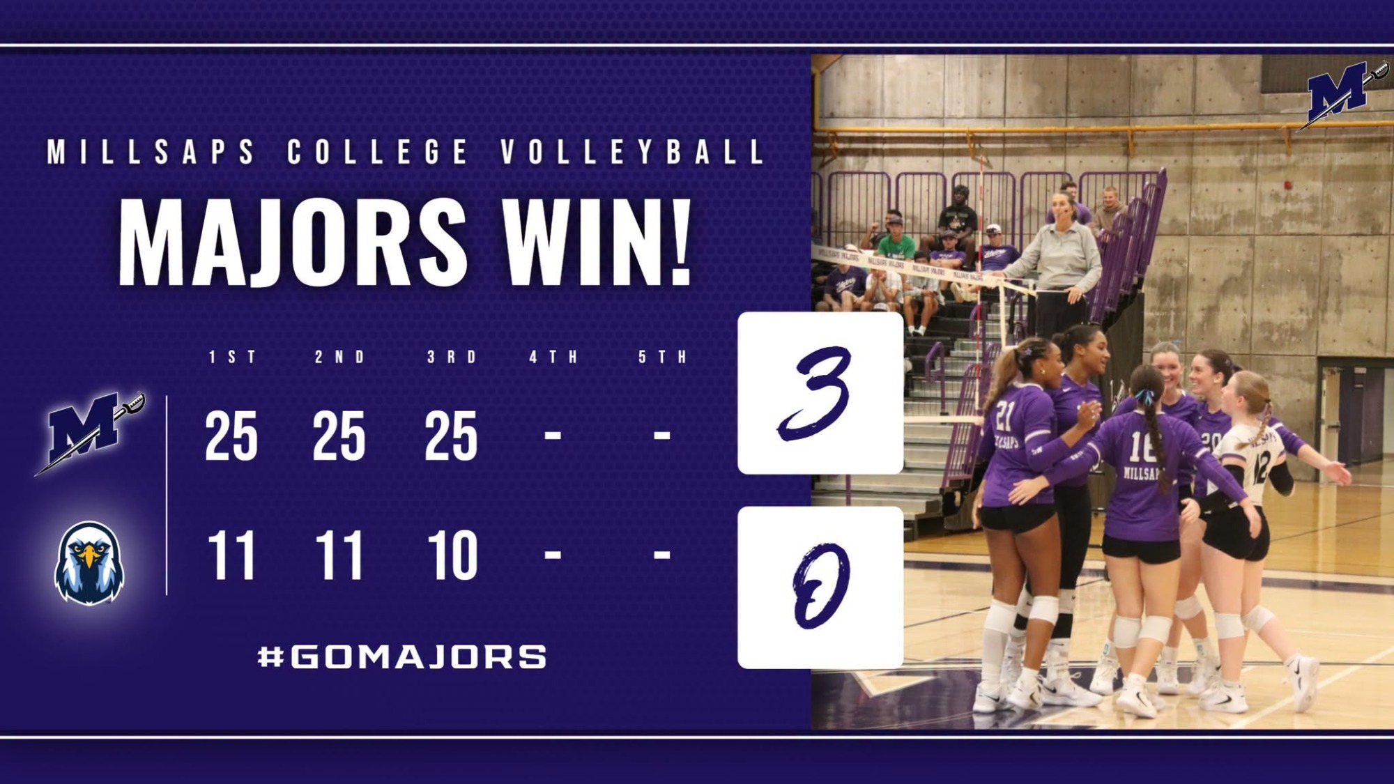 Volleyball Winning Graphic vs. U.S Sports University 9-18-26