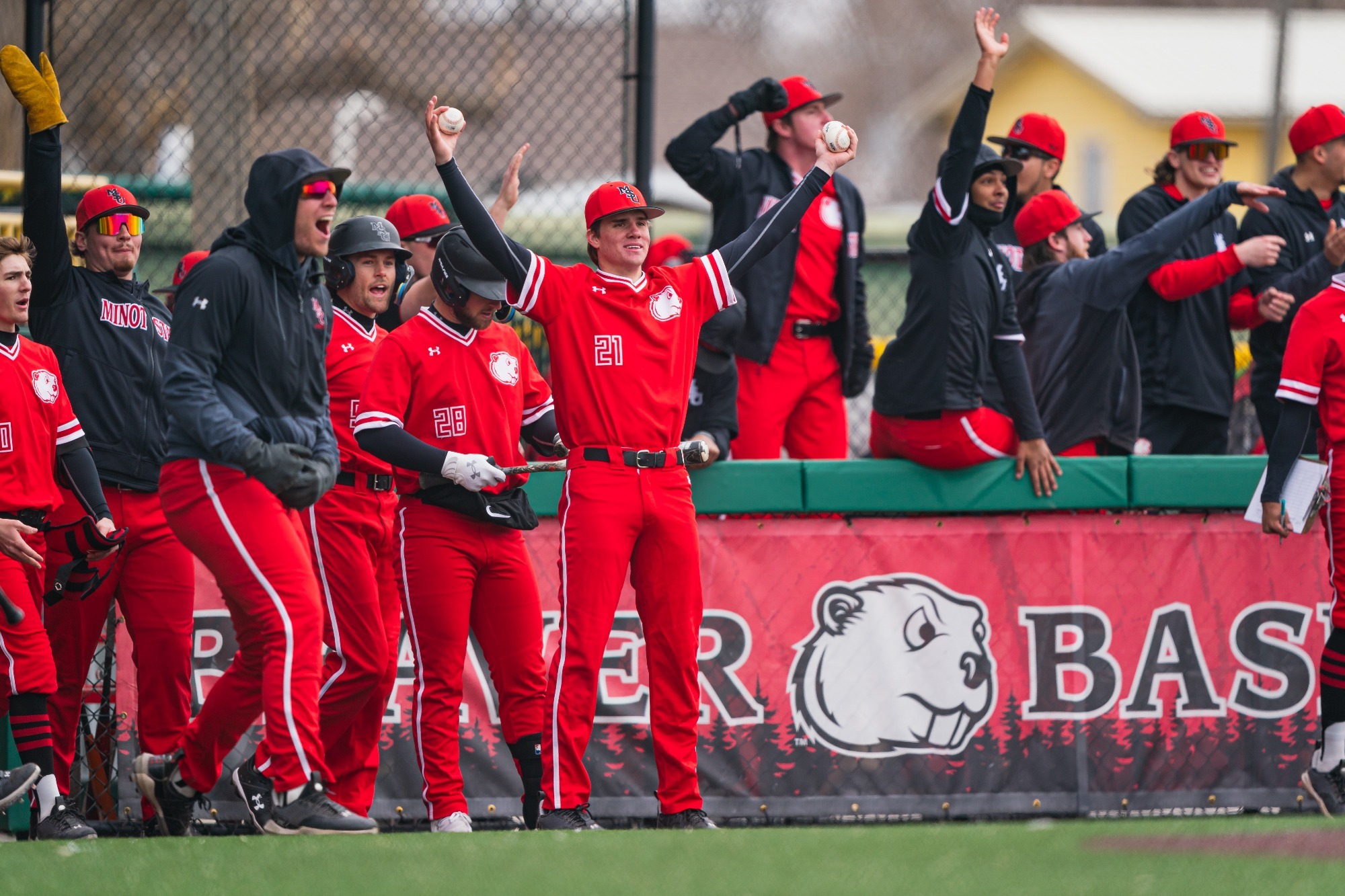 Minot State baseball celebrates
