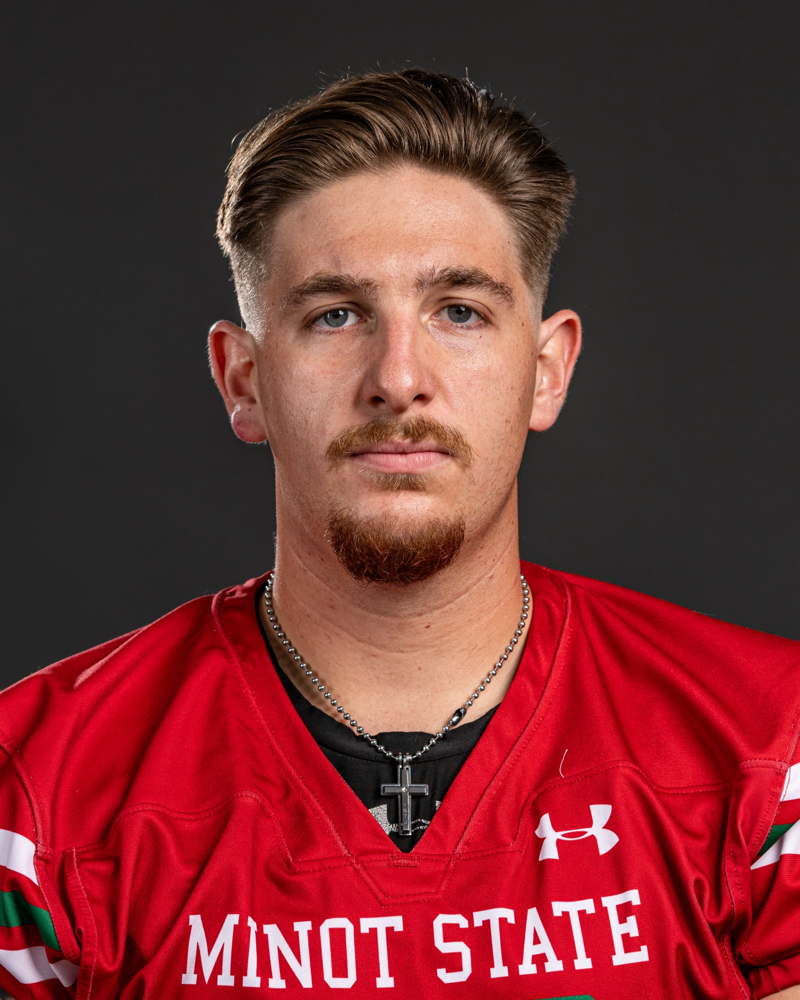 Minot State Football Photo Day - Headshots - Captured at MSU Dome on Aug 04, 2024 in Minot, North Dakota 

Photo by Sean Arbaut