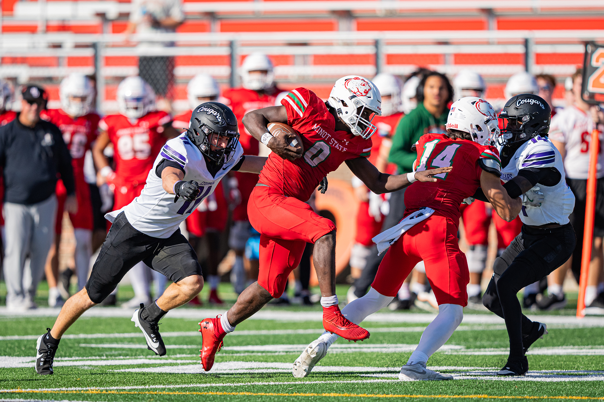 Minot State Football vs USF - Captured at Herb Parker Stadium on Oct 25, 2025 in Minot, North Dakota Photo by Sean Arbaut