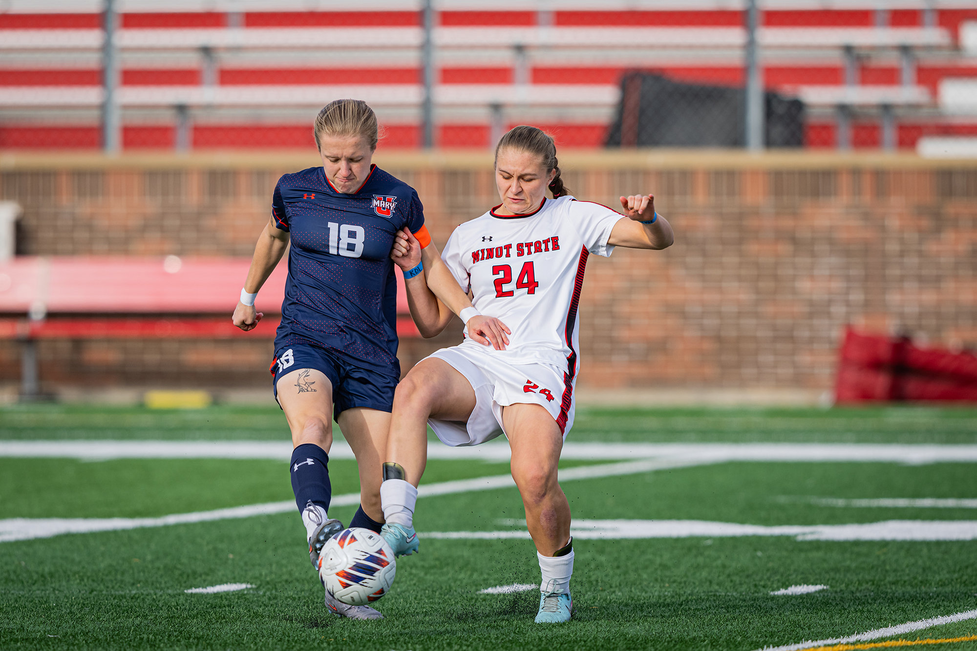 Minot State Soccer vs UMary - Captured at Herb Parker Stadium on Nov 06, 2025 in Minot, North Dakota Photo by Sean Arbaut