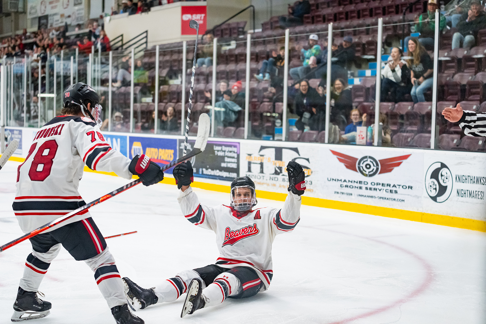 Minot State Men’s Hockey vs UNLV - Captured at Pepsi Rink on Oct 28, 2025 in Minot, North Dakota Photo by Sean Arbaut