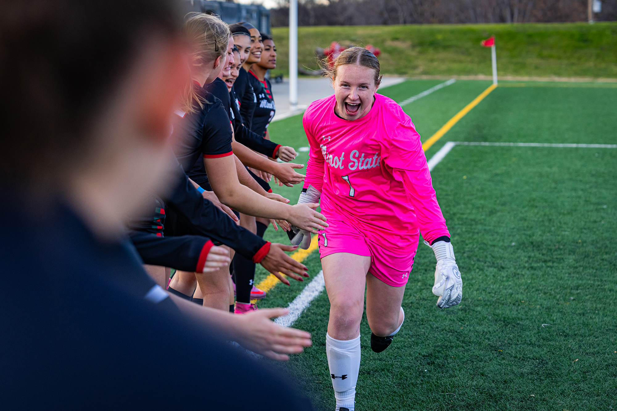 Minot State Soccer vs MSUM - Captured at Herb Parker Stadium on Nov 02, 2025 in Minot, North Dakota Photo by Sean Arbaut