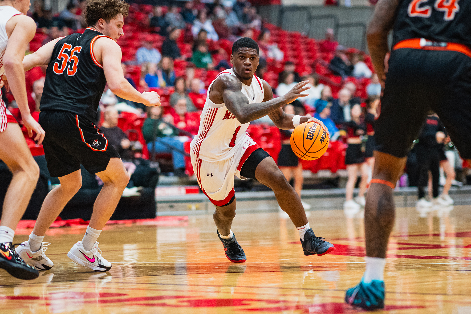 Minot State Men’s Basketball vs Jamestown - Captured at MSU Dome on Dec 04, 2025 in Minot, North Dakota Photo by Sean Arbaut