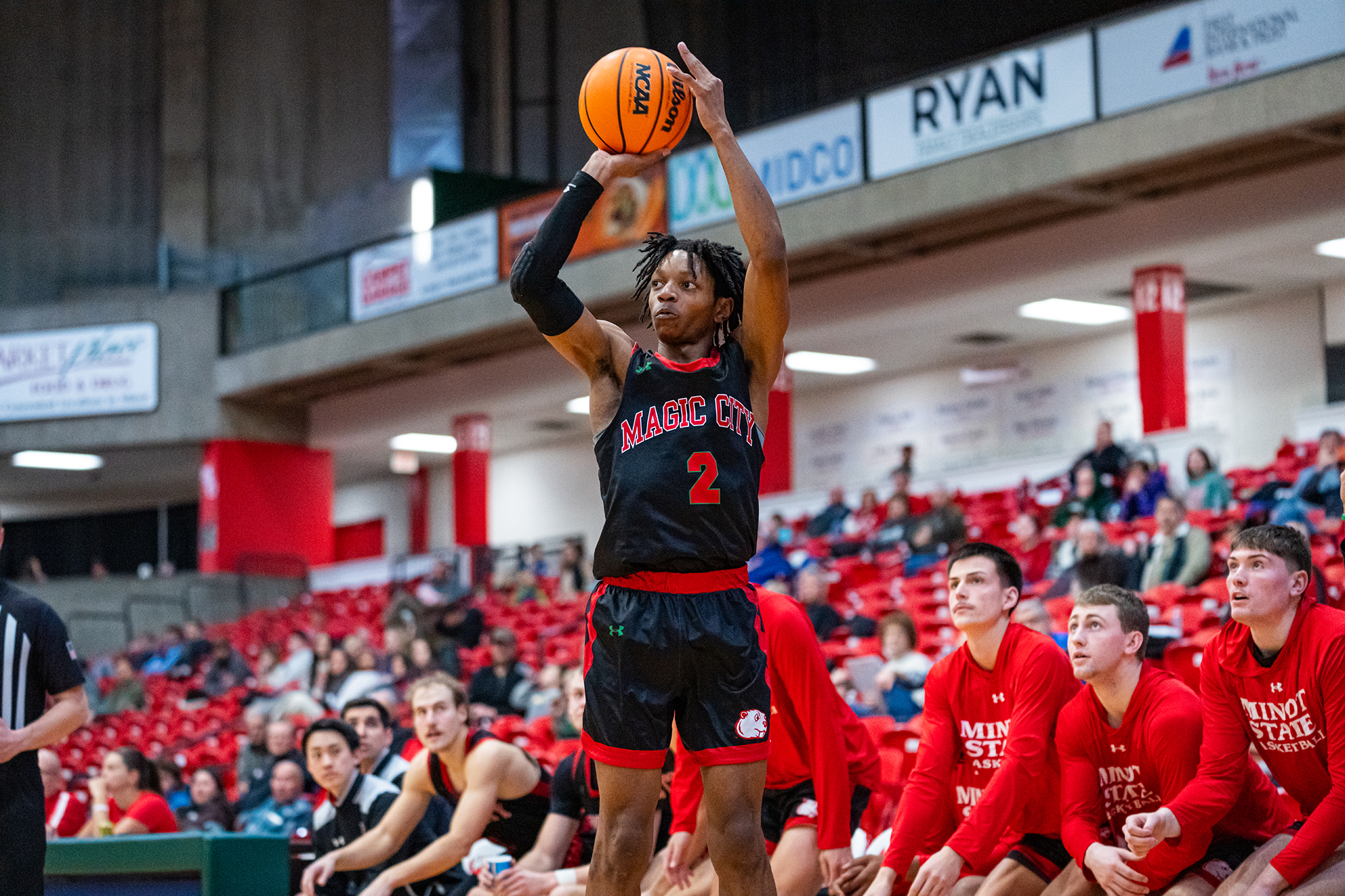 Minot State Men’s Basketball vs WSC - Captured at MSU Dome on Jan 24, 2026 in Minot, North Dakota Photo by Sean Arbaut