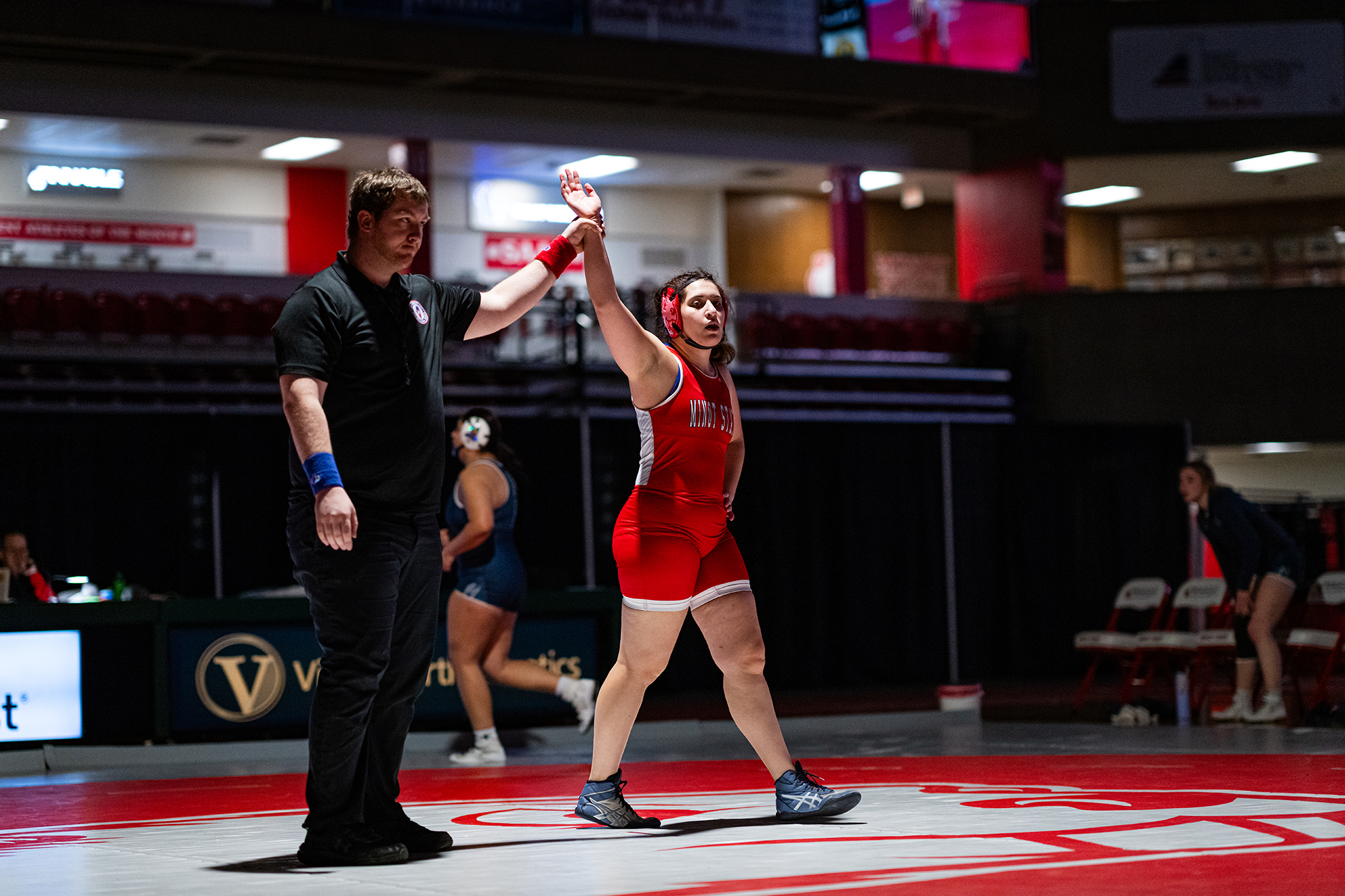 Minot State Women’s Wrestling vs DSU - Captured at MSU Dome on Jan 25, 2026 in Minot, North Dakota Photo by Sean Arbaut