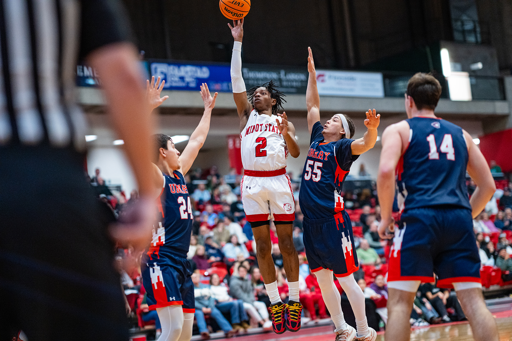 Minot State Men’s Basketball vs UMary - Captured at MSU Dome on Jan 03, 2026 in Minot, North Dakota Photo by Sean Arbaut