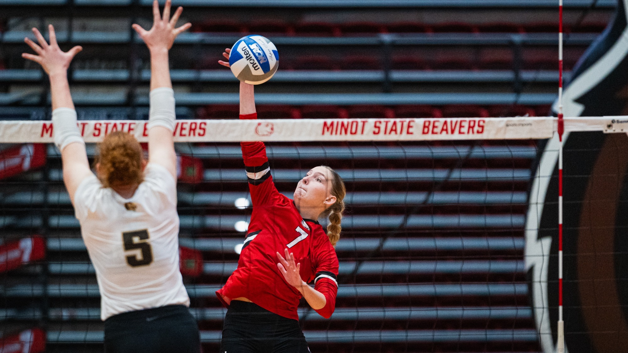 Emily Willis hitting against SMSU