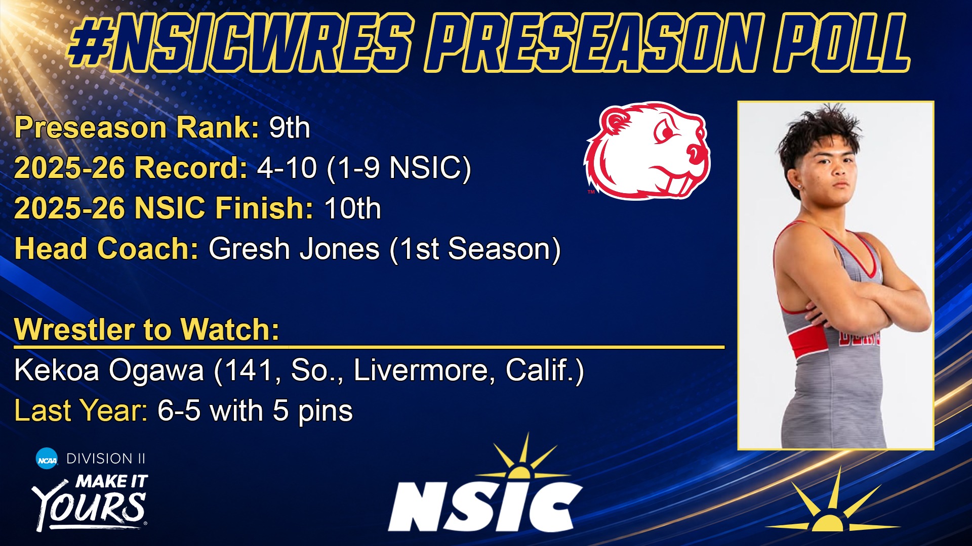 NSIC preseason wrestling poll graphic