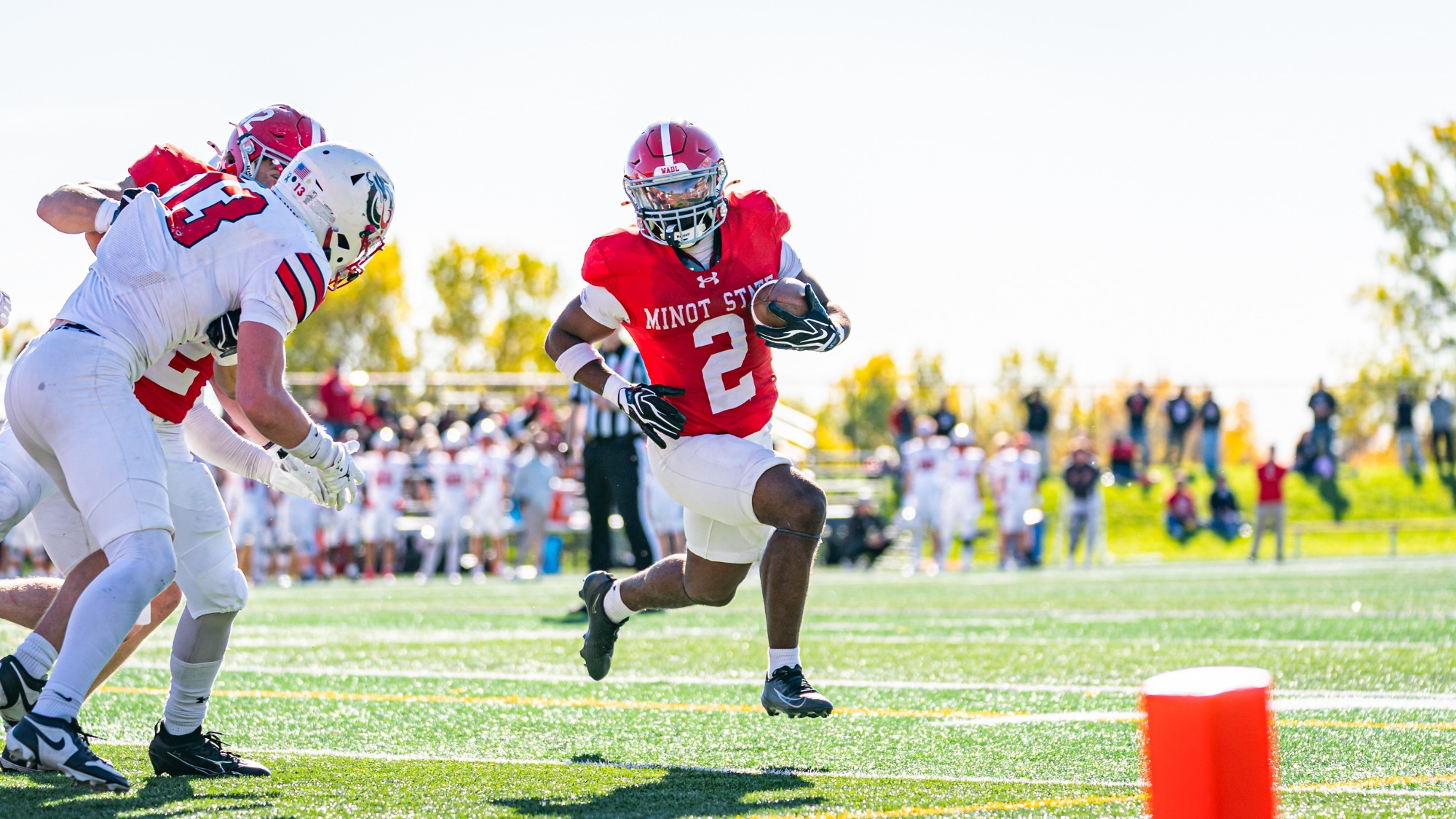 Brandon Hines Jr runs for a touchdown against MSU Moorhead
