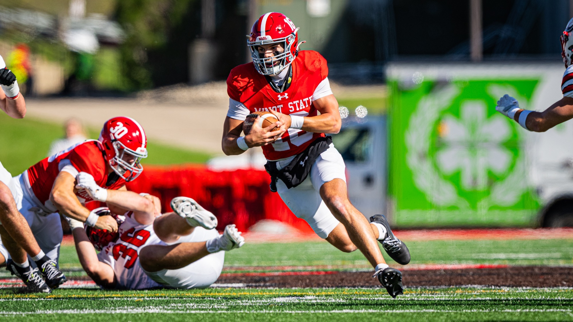Jett Lundeen runs the ball against MSU Moorhead