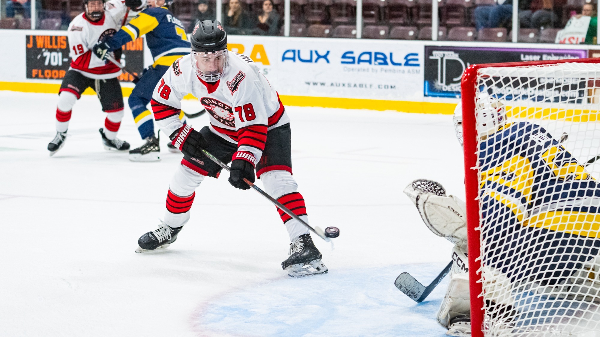 Matthew Yakubowski shoots against Briercrest